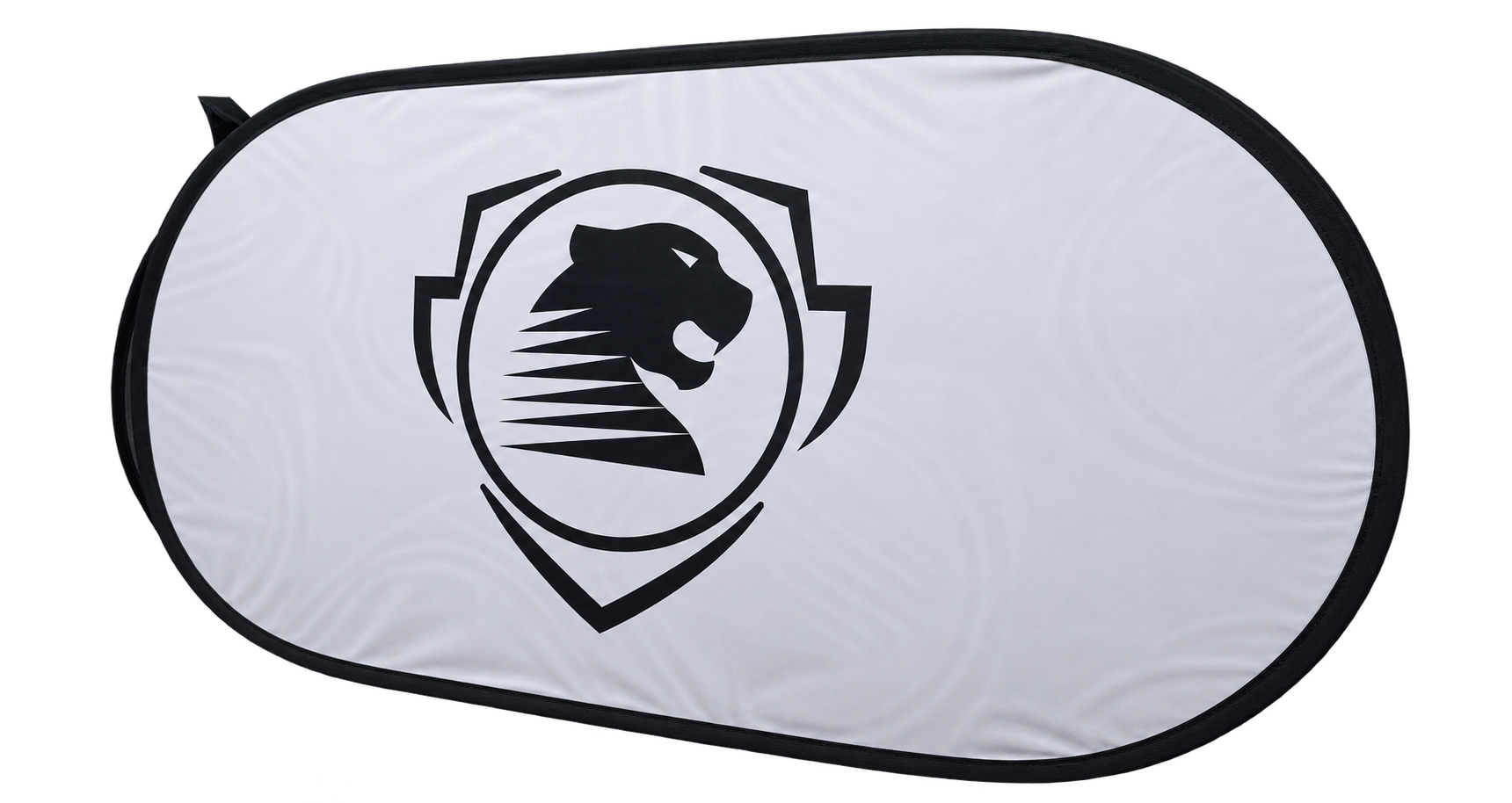 White A-frame field board with black Tiger shield and transparent background