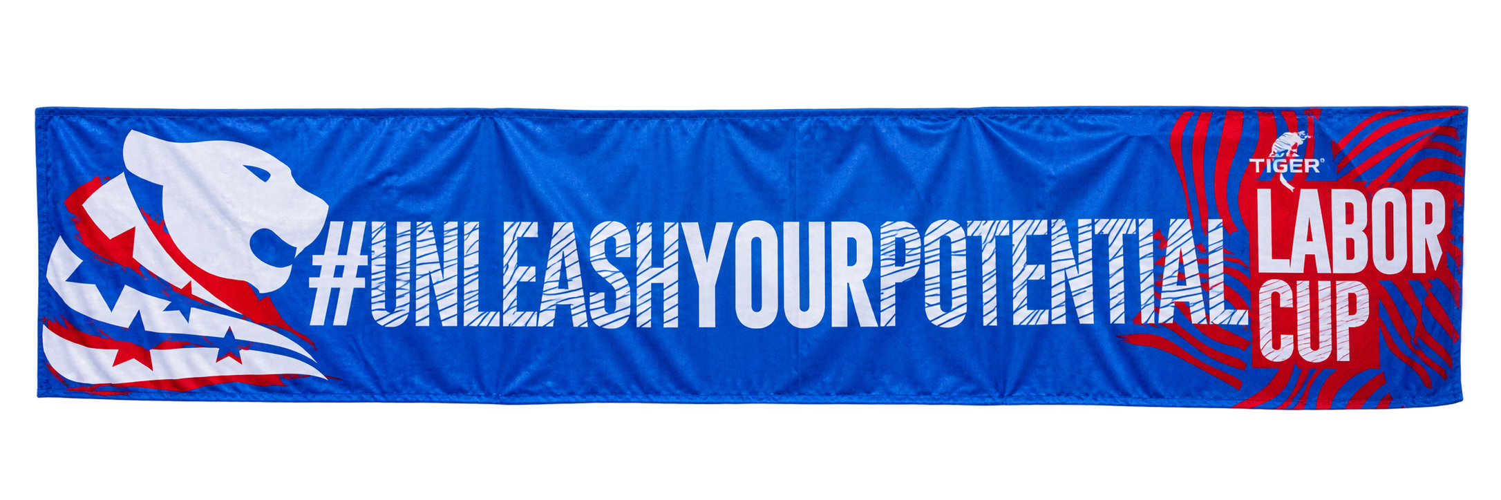 Blue custom Labor Cup banner with transparent background
