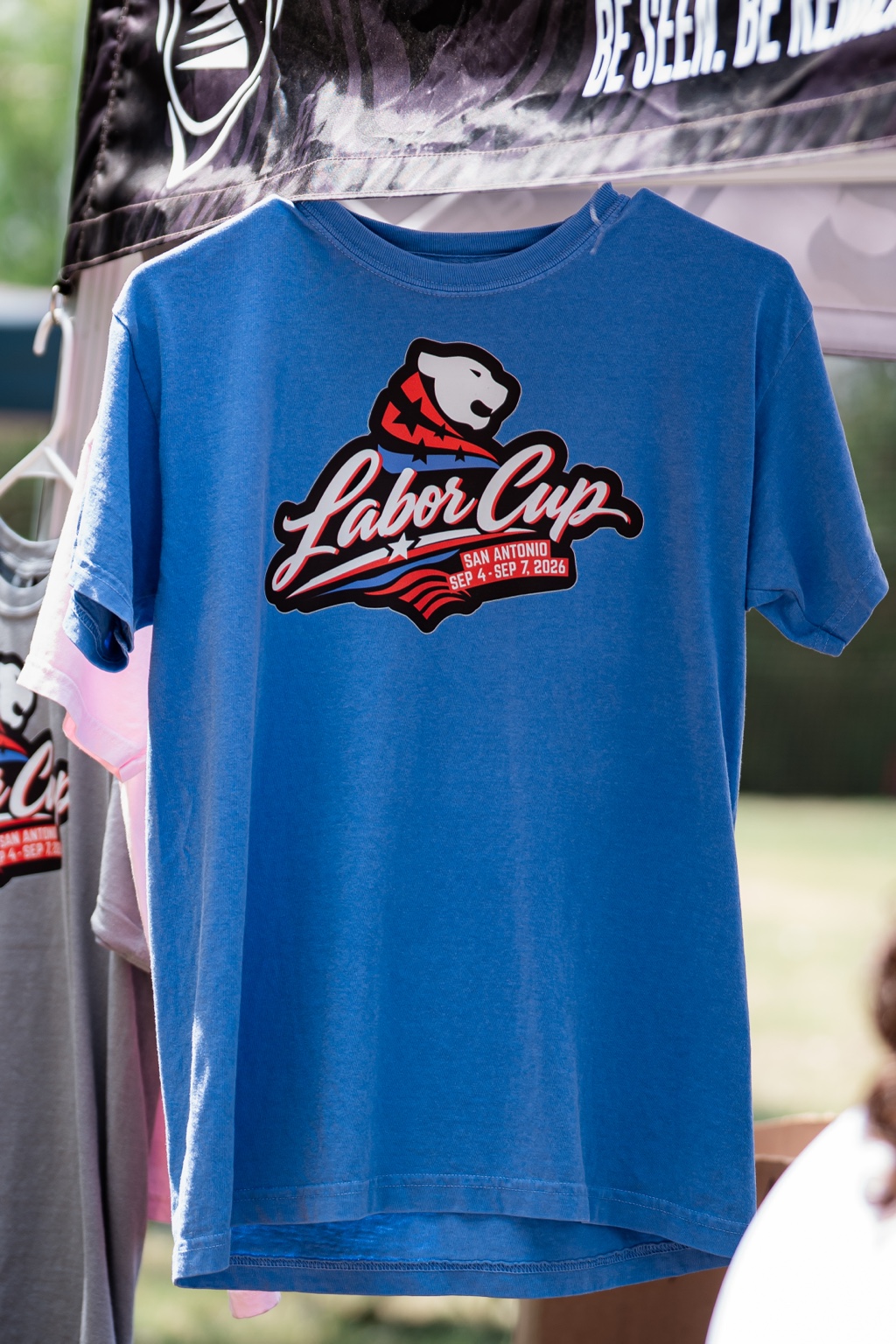 Blue Labor Cup shirt with original event artwork