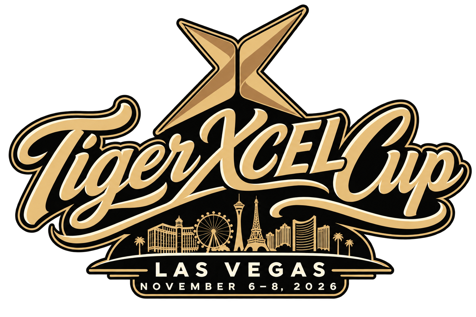 Tiger XCEL Cup Las Vegas script artwork